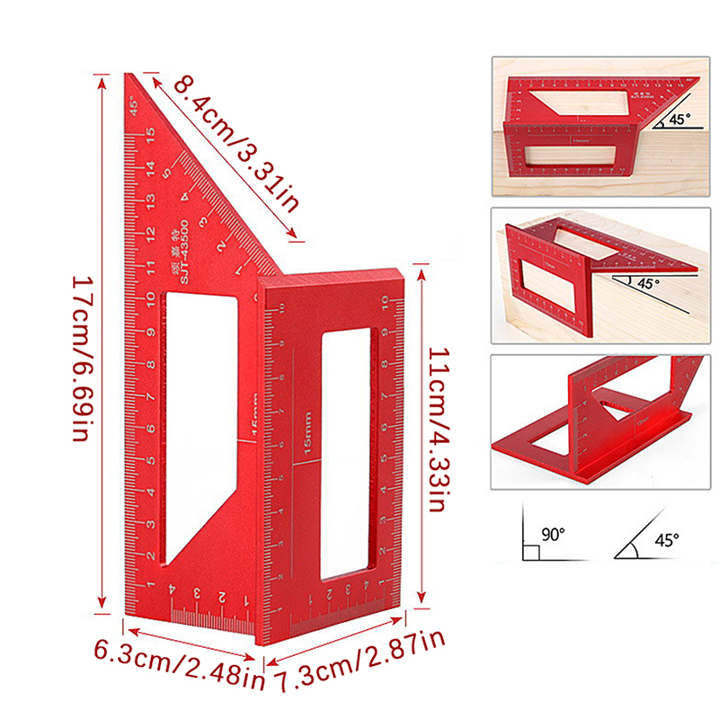 Woodworking Classes - Righello Angolare Multifunzione 45 90 Gradi