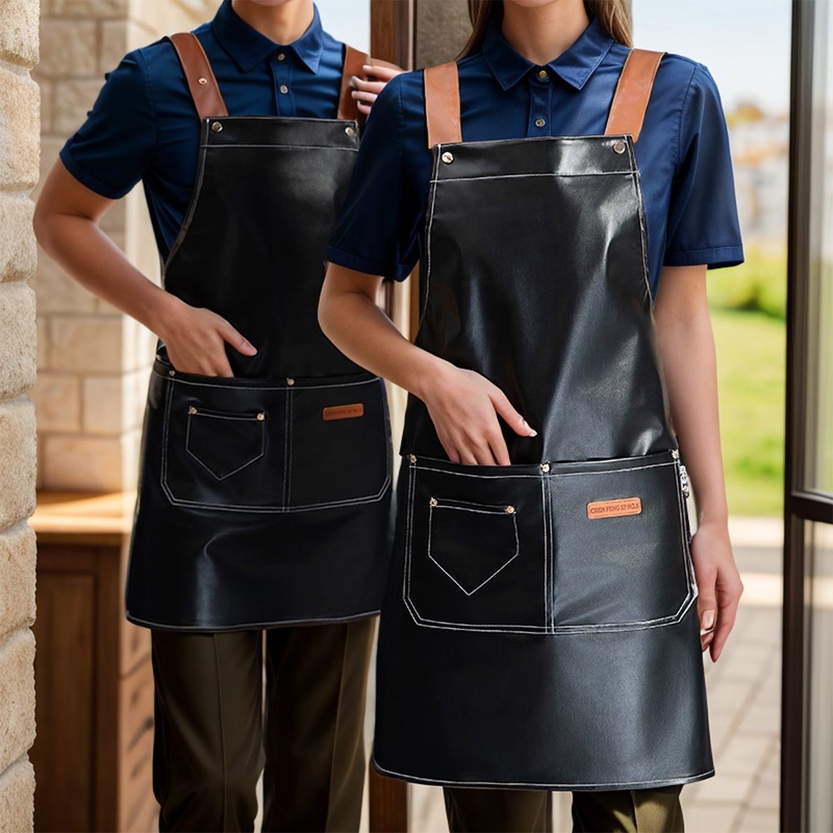 Woodworking Apron - Grembiule regolabile in pelle sintetica PU